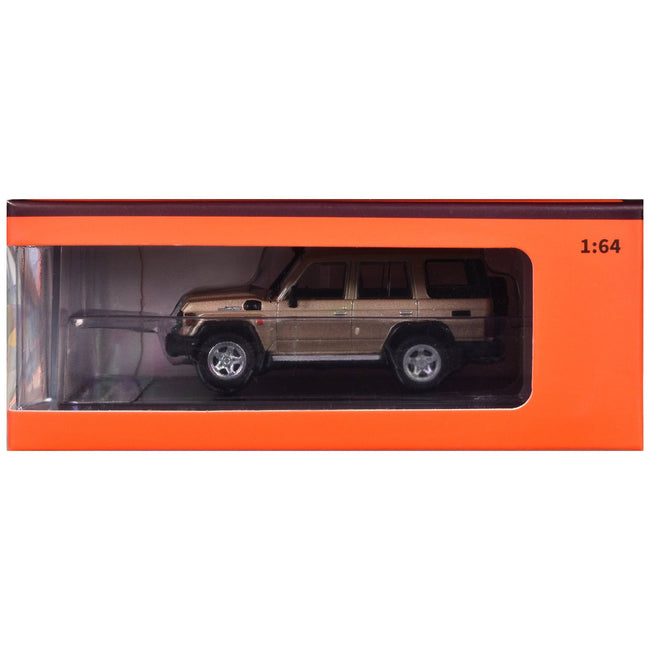Toyota Land Cruiser (J76) Gold Metallic 1/64 Diecast Model Car by GCD-GCD-ModelCars.com