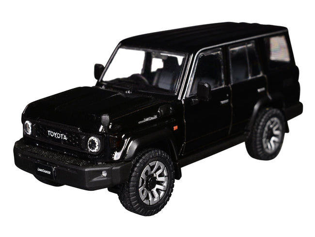 Toyota Land Cruiser (J76) RHD (Right Hand Drive) Black 1/64 Diecast Model Car by GCD-GCD-ModelCars.com