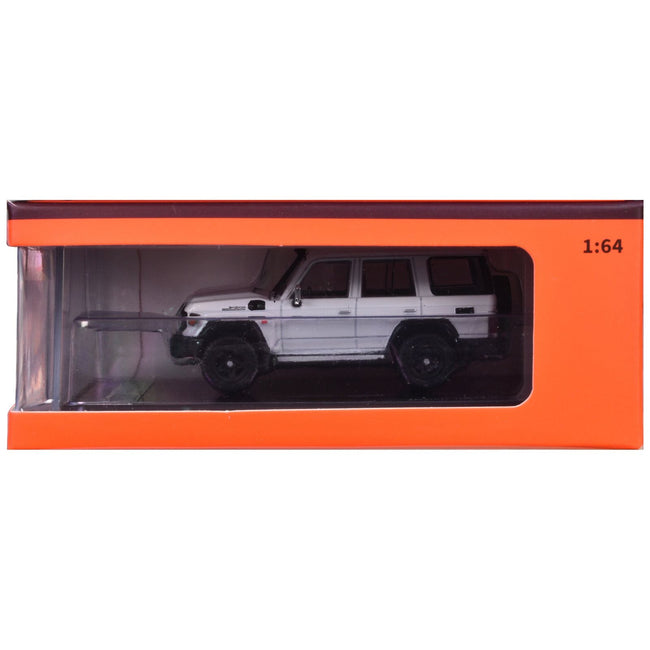 Toyota Land Cruiser (J76) White Metallic 1/64 Diecast Model Car by GCD-GCD-ModelCars.com