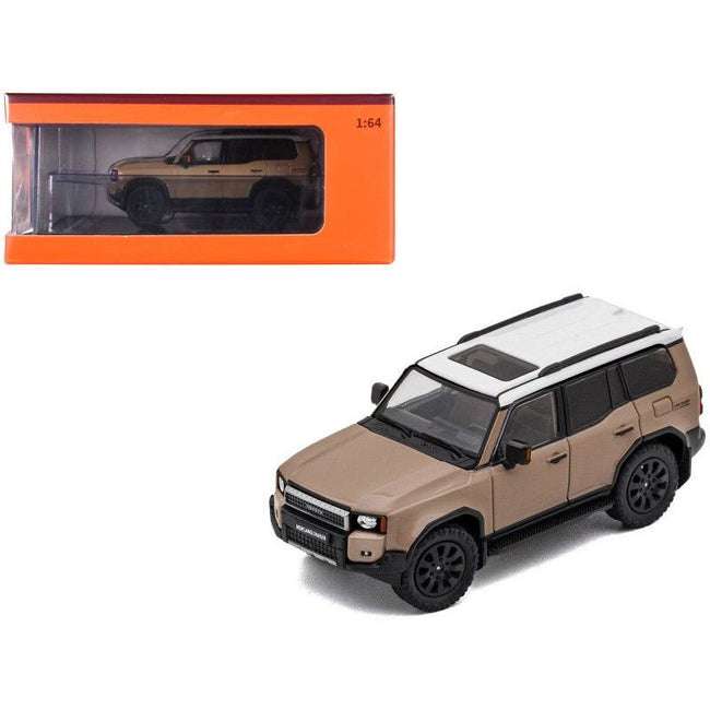 Toyota Land Cruiser Prado 250 Beige with White Top 1/64 Diecast Model Car by GCD-GCD-ModelCars.com