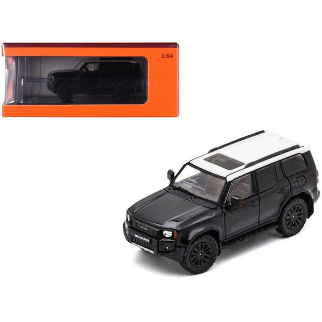 Toyota Land Cruiser Prado 250 Black with White Top 1/64 Diecast Model Car by GCD-GCD-ModelCars.com