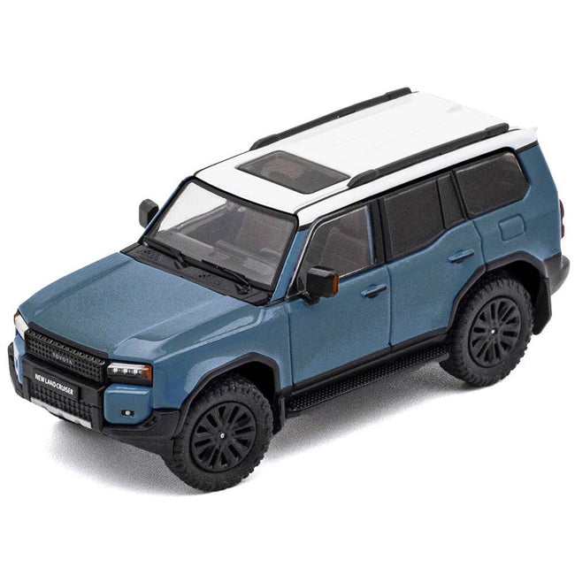 Toyota Land Cruiser Prado 250 Blue with White Top 1/64 Diecast Model Car by GCD-GCD-ModelCars.com