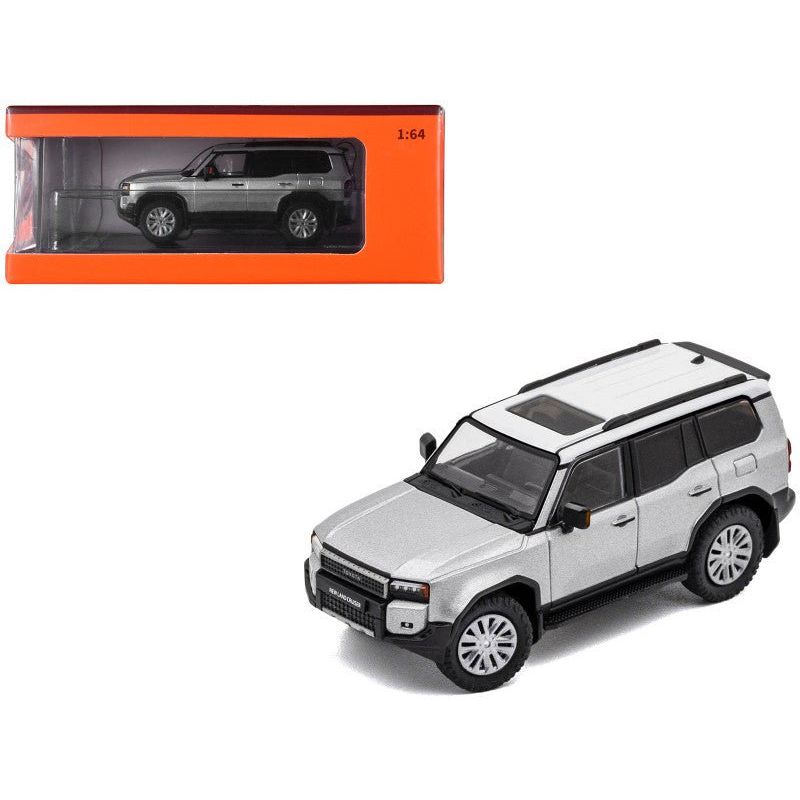 Toyota Land Cruiser Prado 250 Silver Metallic with White Top 1/64 Diecast Model Car by GCD - GCD - ModelCars.com