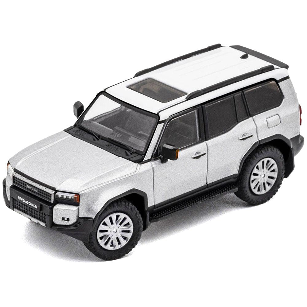 Toyota Land Cruiser Prado 250 Silver Metallic with White Top 1/64 Diecast Model Car by GCD - GCD - ModelCars.com