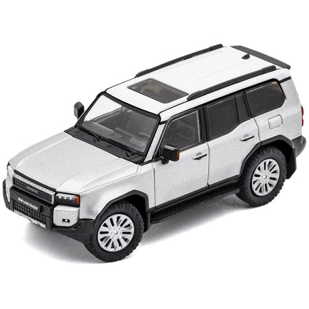 Toyota Land Cruiser Prado 250 Silver Metallic with White Top 1/64 Diecast Model Car by GCD - GCD - ModelCars.com