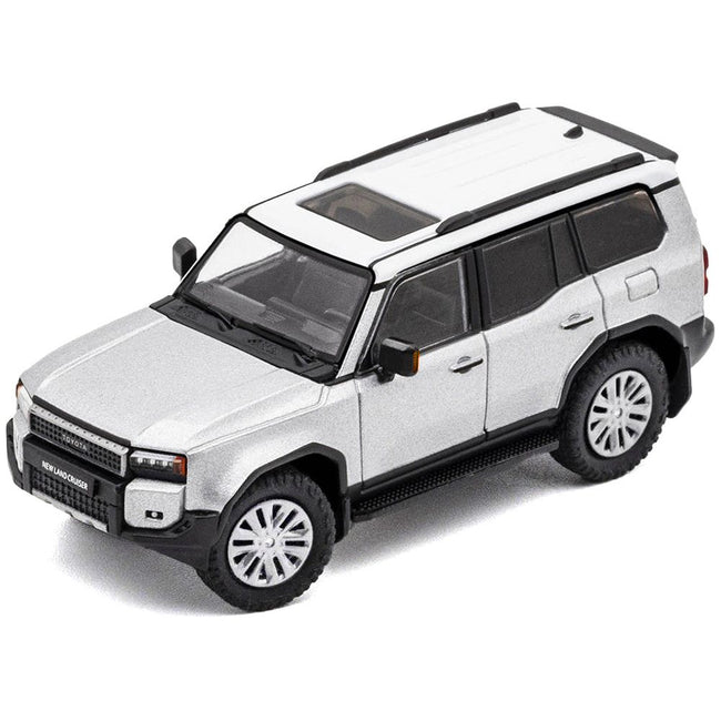 Toyota Land Cruiser Prado 250 Silver Metallic with White Top 1/64 Diecast Model Car by GCD - GCD - ModelCars.com