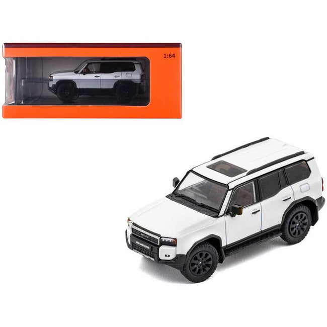 Toyota Land Cruiser Prado 250 White Metallic 1/64 Diecast Model Car by GCD-GCD-ModelCars.com