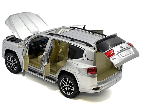 Toyota Land Cruiser Silver Metallic with Sun Roof 1/24 Diecast Model Car-Other-ModelCars.com