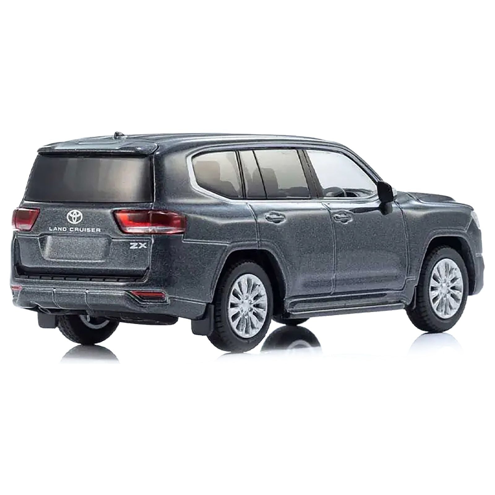 Toyota Land Cruiser ZX RHD (Right Hand Drive) Gray Metallic with Mini Book No.14 1/64 Diecast Model Car by Kyosho - Kyosho - ModelCars.com
