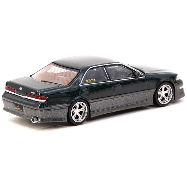 Toyota Mark II JZX100 RHD (Right Hand Drive) Dark Green Metallic "Global64" Series 1/64 Diecast Model Car by Tarmac Works - Tarmac Works - ModelCars.com