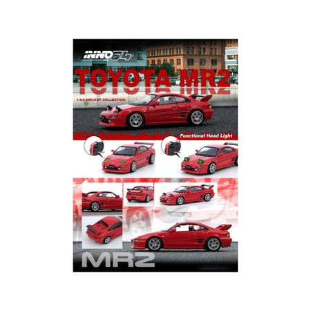 Toyota MR2 (SW20) RHD (Right Hand Drive) Red 1/64 Diecast Model Car by Inno Models-Inno Models-ModelCars.com