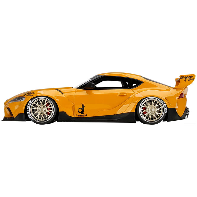 Toyota Pandem GR Supra V1.0 Yellow with Graphics 1/18 Model Car by Top Speed - Top Speed - ModelCars.com