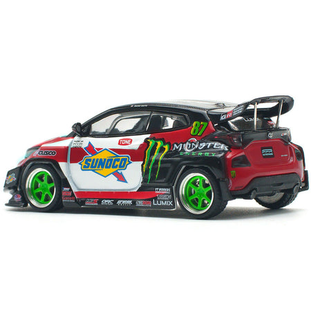 Toyota Pandem GR Yaris RHD (Right Hand Drive) 87 "Daigo Saito" Black with Graphics 1/64 Diecast Model Car by Pop Race - Pop Race - ModelCars.com