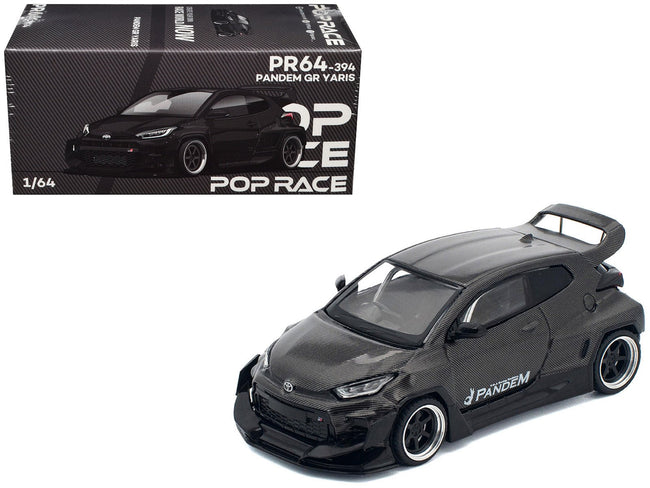 Toyota "Pandem" GR Yaris RHD (Right Hand Drive) Carbon Fiber 1/64 Diecast Model Car by Pop Race-Pop Race-ModelCars.com