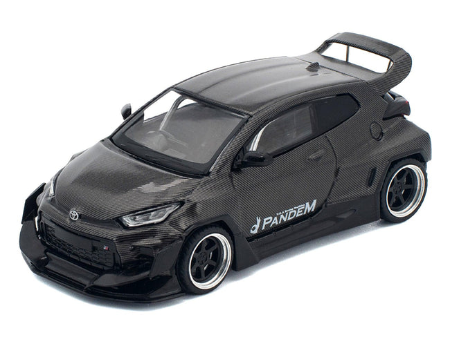 Toyota "Pandem" GR Yaris RHD (Right Hand Drive) Carbon Fiber 1/64 Diecast Model Car by Pop Race-Pop Race-ModelCars.com