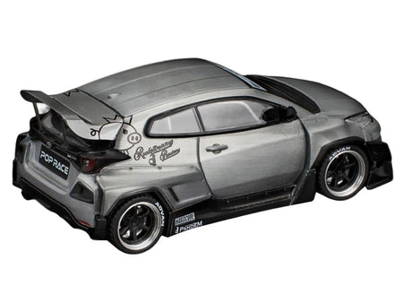 Toyota "Pandem" GR Yaris RHD (Right Hand Drive) Raw Metal 1/64 Diecast Model Car by Pop Race-Pop Race-ModelCars.com