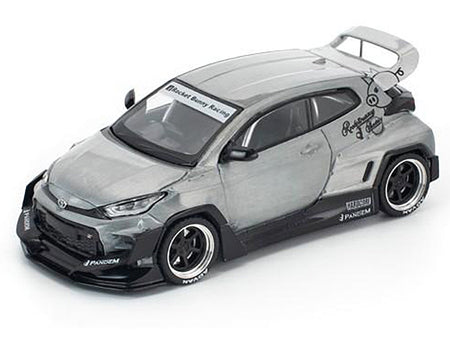 Toyota "Pandem" GR Yaris RHD (Right Hand Drive) Raw Metal 1/64 Diecast Model Car by Pop Race-Pop Race-ModelCars.com