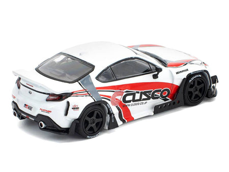 Toyota Pandem GR86 "Cusco" White with Racing Graphics 1/64 Diecast Model Car by Pop Race-Pop Race-ModelCars.com