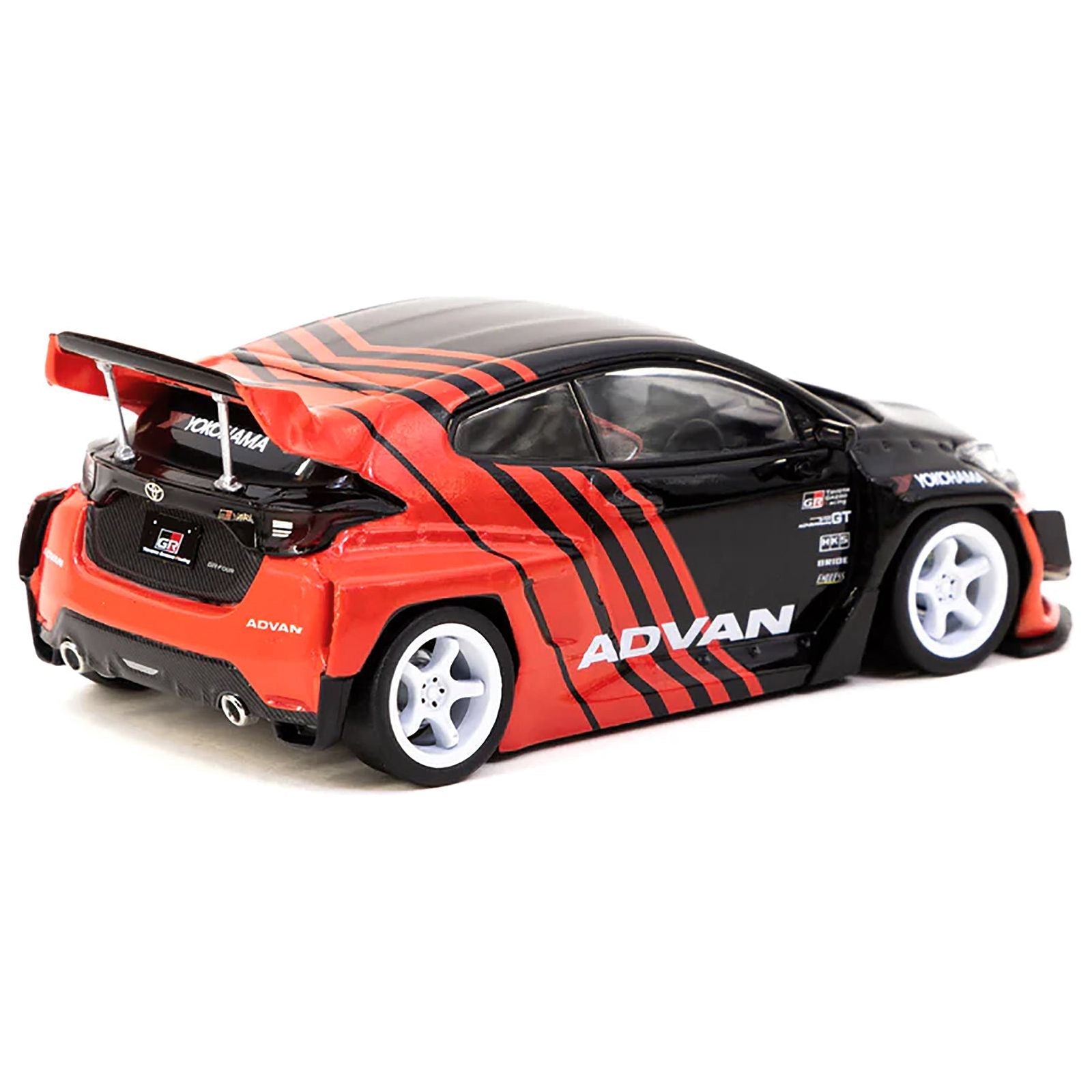 Toyota "Pandem" Yaris RHD (Right Hand Drive) Black and Red "ADVAN" Livery "Hobby43" Series 1/43 Diecast Model Car by Tarmac Works - Tarmac Works - ModelCars.com
