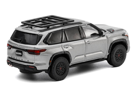 Toyota Sequoia TRD PRO Silver Metallic with Roof Rack 1/64 Diecast Model Car by GCD-GCD-ModelCars.com