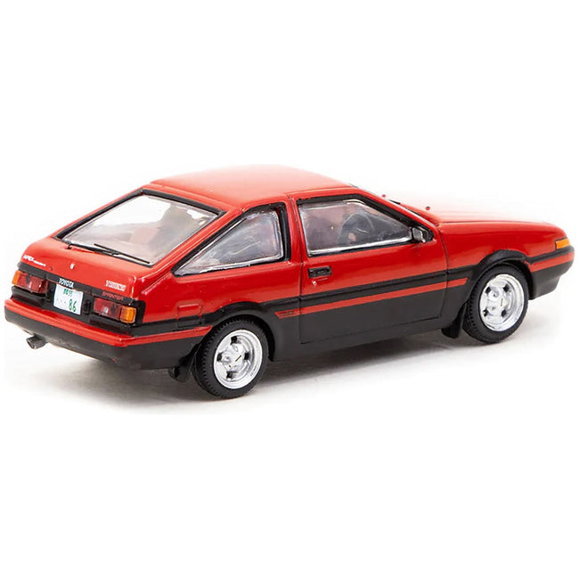 Toyota Sprinter Trueno (AE86) RHD (Right Hand Drive) Red and Black with Red Interior "J Collection" Series 1/64 Diecast Model by Tarmac Works-Tarmac Works-ModelCars.com