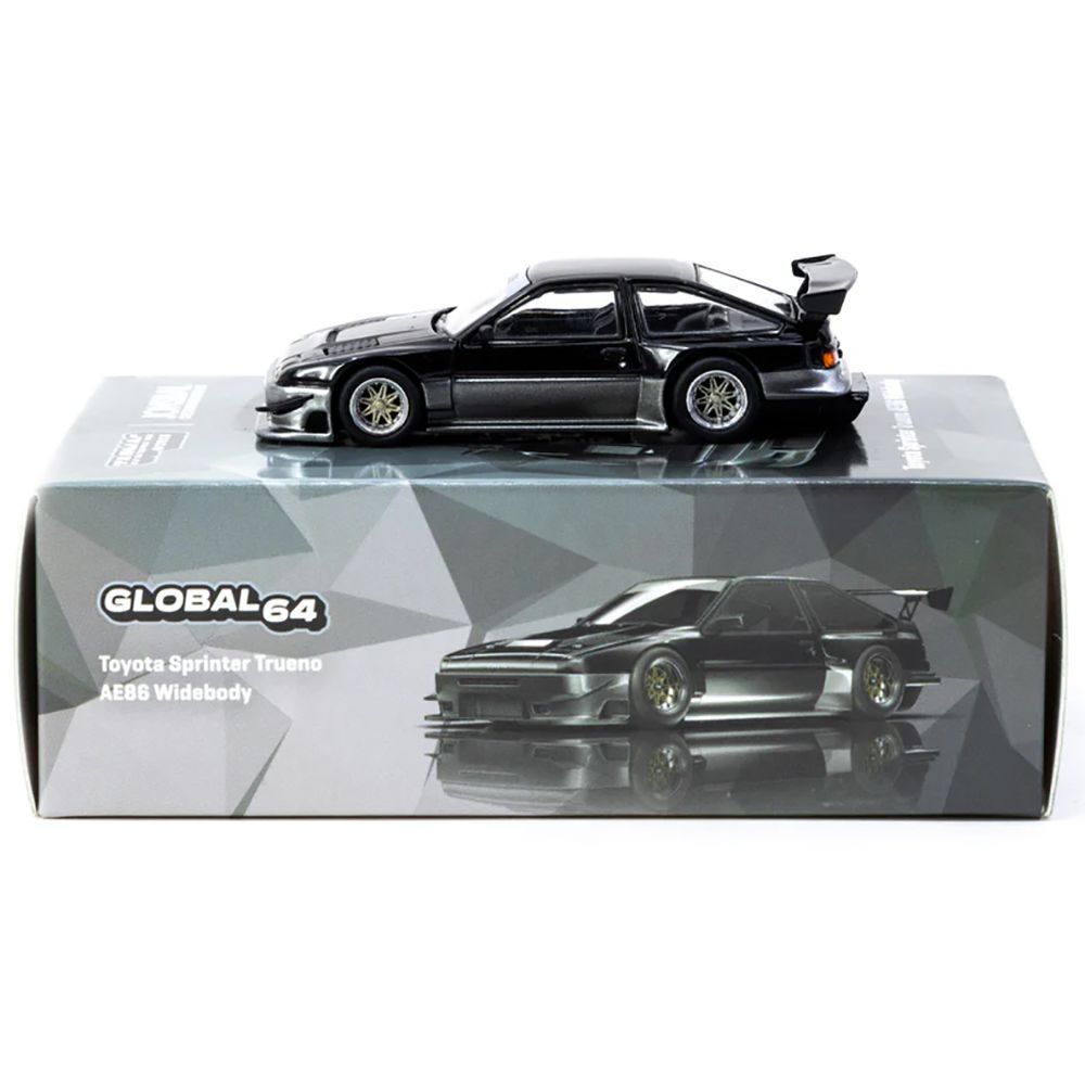 Toyota Sprinter Trueno AE86 Widebody RHD (Right Hand Drive) "Jonsibal Designworks" Black and Gray Metallic "Global64" Series 1/64 Diecast Model by Tarmac Works-Tarmac Works-ModelCars.com