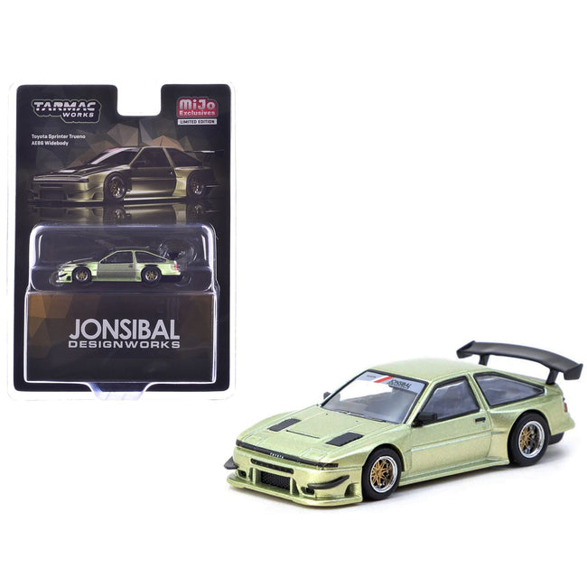 Toyota Sprinter Trueno AE86 Widebody RHD (Right Hand Drive) "Jonsibal Designworks" Green Metallic "Global64" Series 1/64 Diecast Model by Tarmac Works-Tarmac Works-ModelCars.com