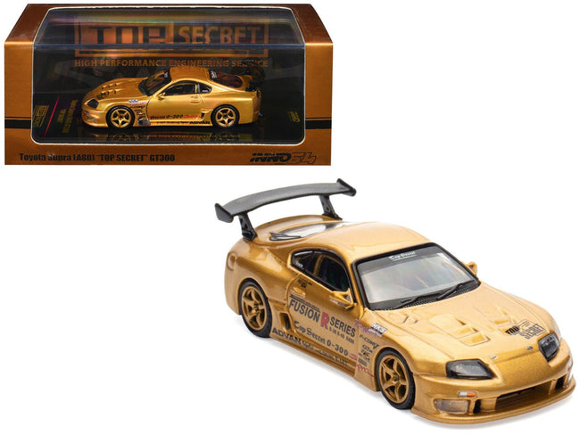 Toyota Supra (A80) "Top Secret" GT300 RHD (Right Hand Drive) Gold Metallic "Tokyo Auto Salon 2025 Event Exclusive" 1/64 Diecast Model Car by Inno Models-Inno Models-ModelCars.com
