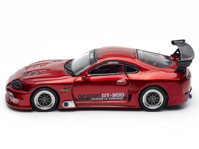 Toyota Supra (A80) "Top Secret" GT300 RHD (Right Hand Drive) Red Metallic 1/64 Diecast Model Car by Inno Models-Inno Models-ModelCars.com