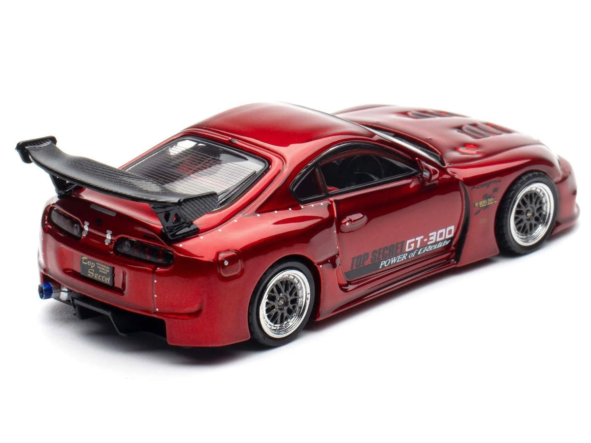 Toyota Supra (A80) "Top Secret" GT300 RHD (Right Hand Drive) Red Metallic 1/64 Diecast Model Car by Inno Models-Inno Models-ModelCars.com
