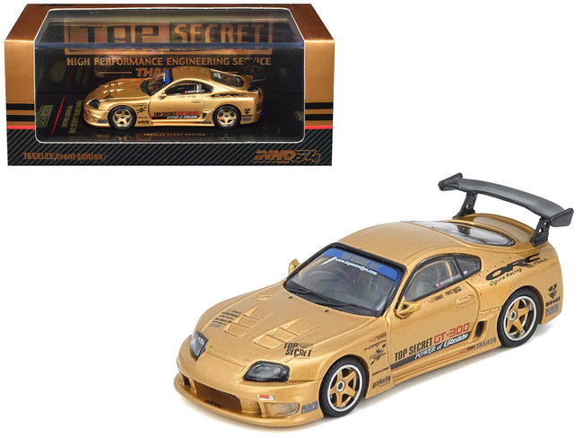 Toyota Supra (A80) "Top Secret Thailand" GT300 RHD (Right Hand Drive) Gold Metallic "Tokyo Auto Salon Kuala Lumpur 2025 Event Exclusive" 1/64 Diecast Model Car by Inno Models-Inno Models-ModelCars.com