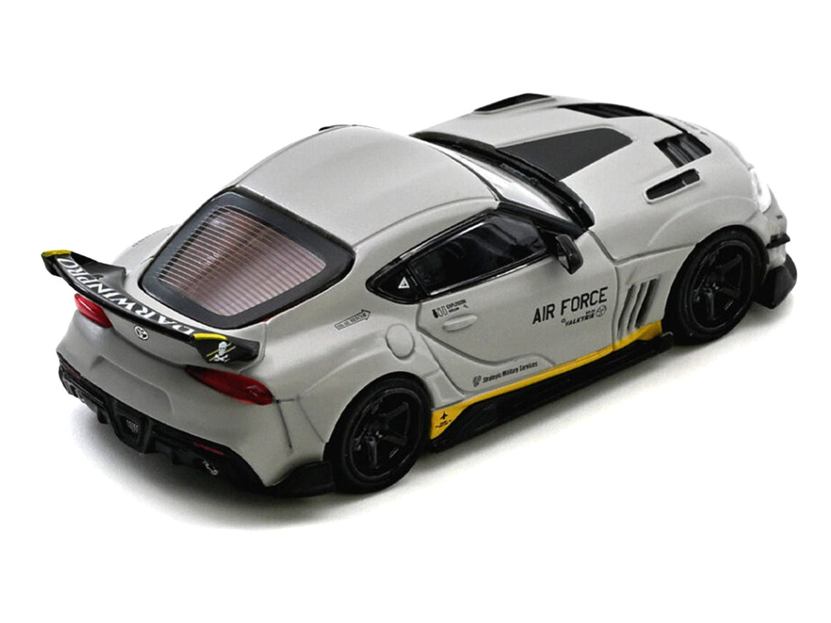 Toyota Supra (A90) WBK DarwinPro "Air Force" Matt Gray with Carbon Accents 1/64 Diecast Model Car by Inno Models-Inno Models-ModelCars.com
