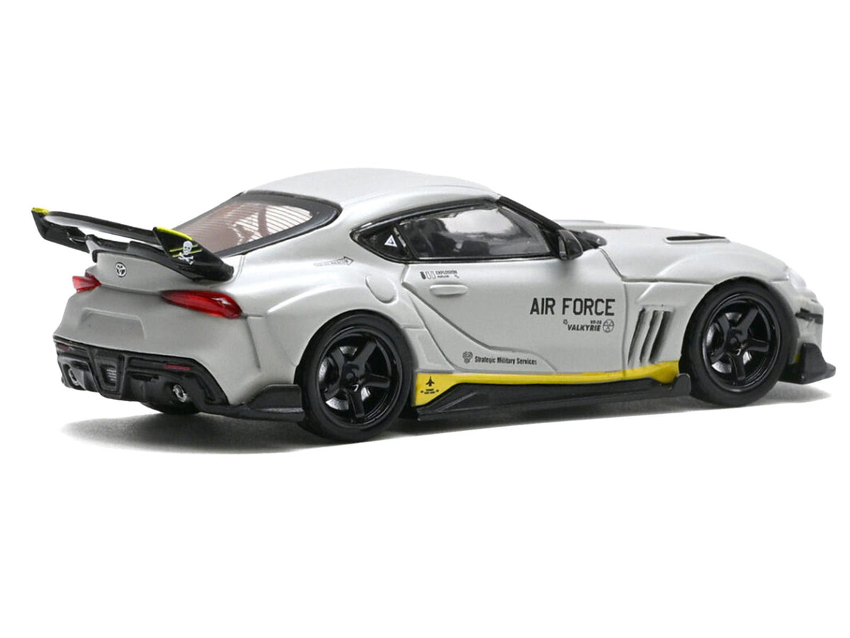 Toyota Supra (A90) WBK DarwinPro "Air Force" Matt Gray with Carbon Accents 1/64 Diecast Model Car by Inno Models-Inno Models-ModelCars.com