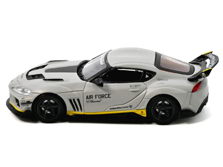Toyota Supra (A90) WBK DarwinPro "Air Force" Matt Gray with Carbon Accents 1/64 Diecast Model Car by Inno Models-Inno Models-ModelCars.com
