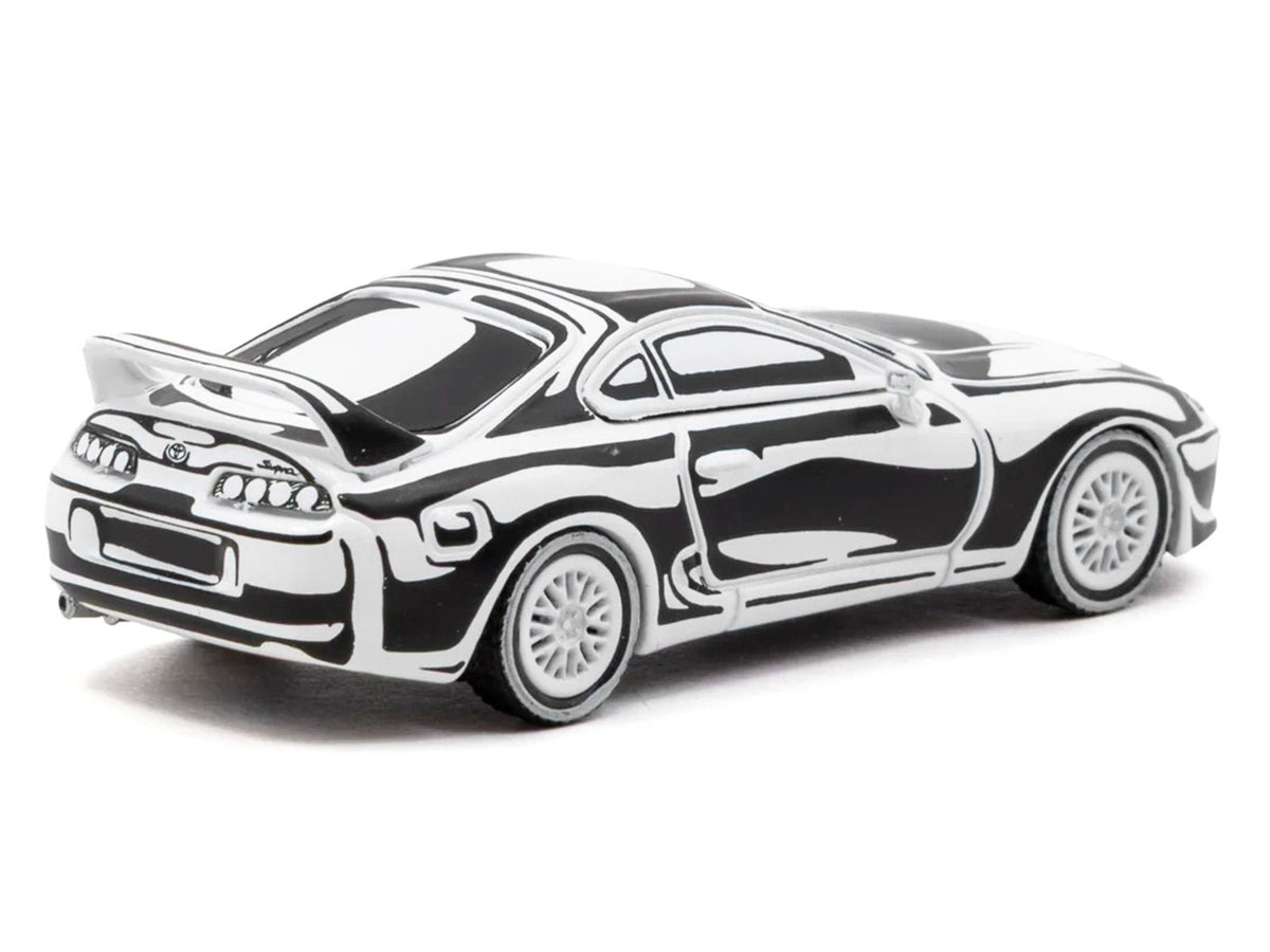 Toyota Supra "Designed by Joshua Vides" Black and White "Hobby64" Series 1/64 Diecast Model Car by Tarmac Works-Tarmac Works-ModelCars.com