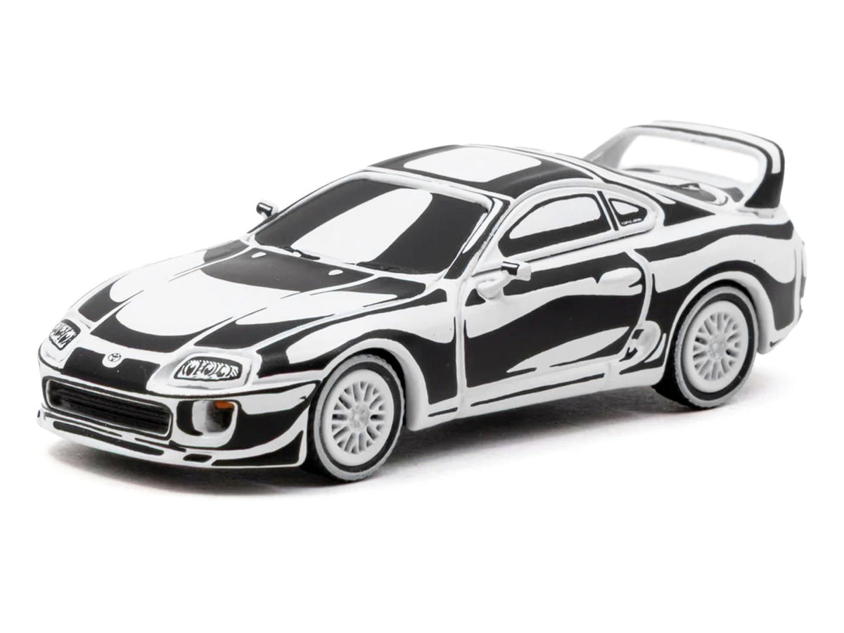 Toyota Supra "Designed by Joshua Vides" Black and White "Hobby64" Series 1/64 Diecast Model Car by Tarmac Works-Tarmac Works-ModelCars.com