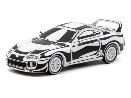 Toyota Supra "Designed by Joshua Vides" Black and White "Hobby64" Series 1/64 Diecast Model Car by Tarmac Works-Tarmac Works-ModelCars.com