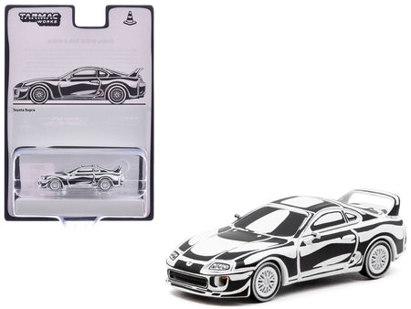 Toyota Supra "Designed by Joshua Vides" Black and White "Hobby64" Series 1/64 Diecast Model Car by Tarmac Works-Tarmac Works-ModelCars.com