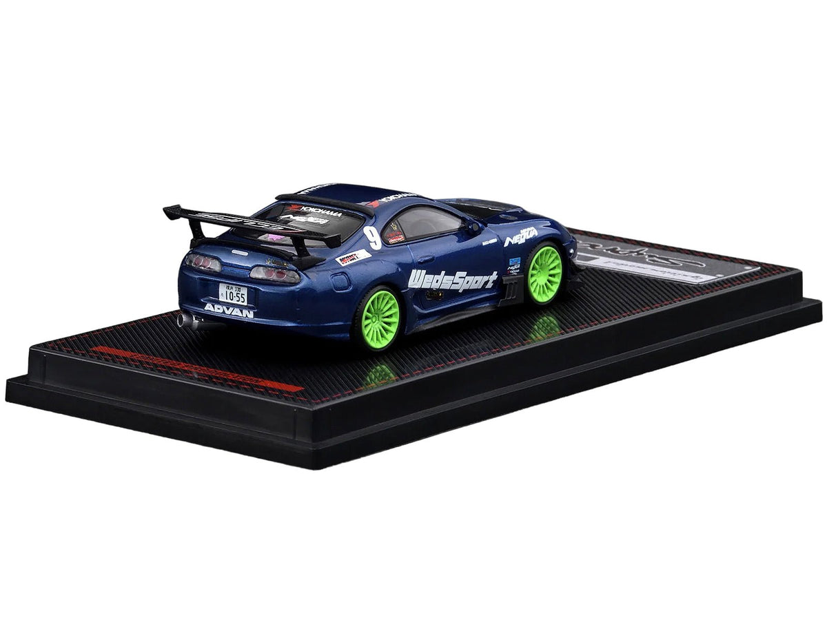 Toyota Supra (JZA80) RZ RHD (Right Hand Drive) 9 "WedsSport" Blue Metallic with Graphics 1/64 Diecast Model Car by Ignition Model-Ignition Model-ModelCars.com