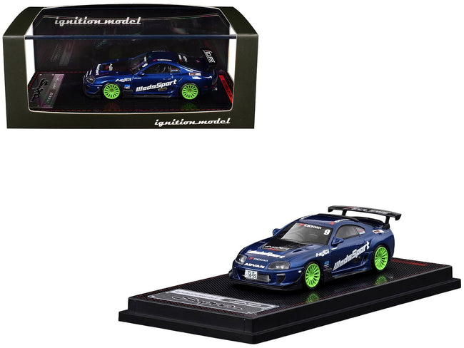 Toyota Supra (JZA80) RZ RHD (Right Hand Drive) 9 "WedsSport" Blue Metallic with Graphics 1/64 Diecast Model Car by Ignition Model-Ignition Model-ModelCars.com