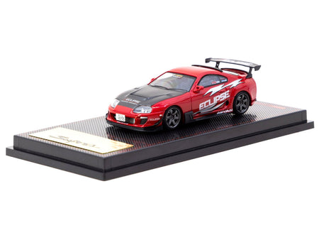 Toyota Supra (JZA80) RZ RHD (Right Hand Drive) "Eclipse Racing Concept" Red with Carbon Hood 1/64 Diecast Model Car by Ignition Model-Ignition Model-ModelCars.com