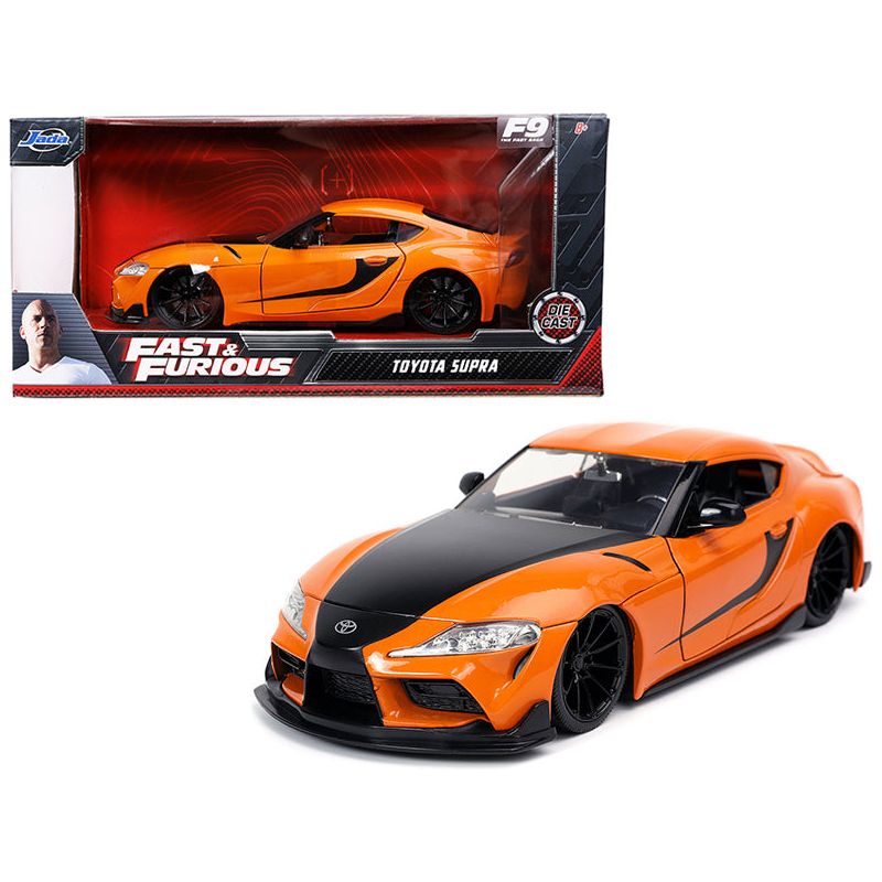 Toyota Supra Orange with Black Stripes "Fast & Furious 9 F9" (2021) Movie 1/24 Diecast Model Car by Jada-Jada-ModelCars.com