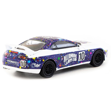Toyota Supra RHD (Right Hand Drive) #10 "Billionaire Boys Club" Purple and White with Graphics "Hobby64" Series 1/64 Diecast Model Car by Tarmac Works-Tarmac Works-ModelCars.com