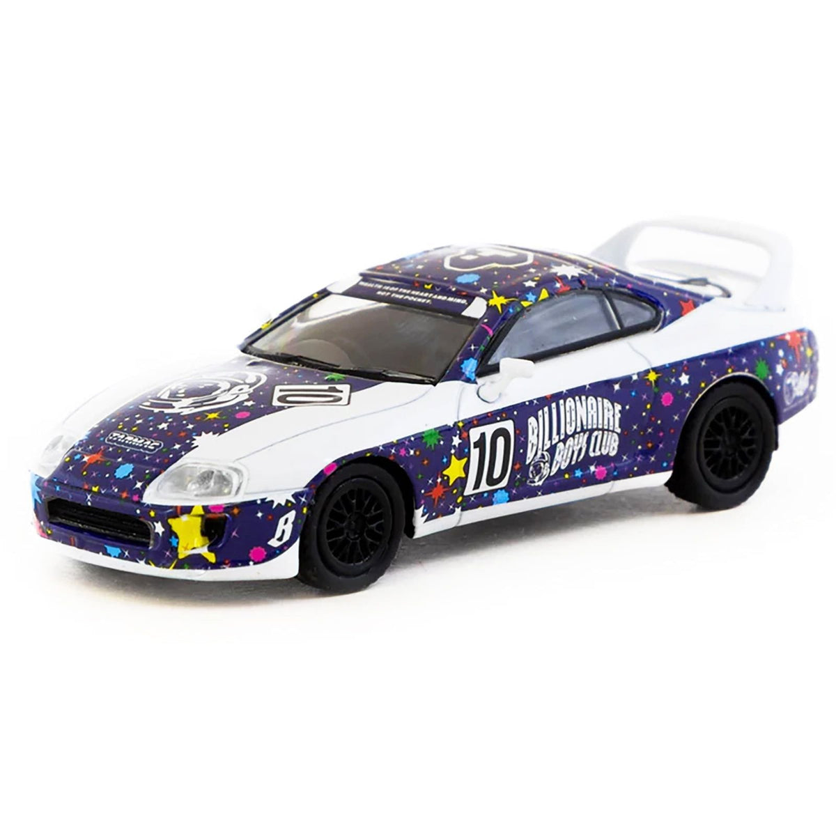Toyota Supra RHD (Right Hand Drive) #10 "Billionaire Boys Club" Purple and White with Graphics "Hobby64" Series 1/64 Diecast Model Car by Tarmac Works-Tarmac Works-ModelCars.com