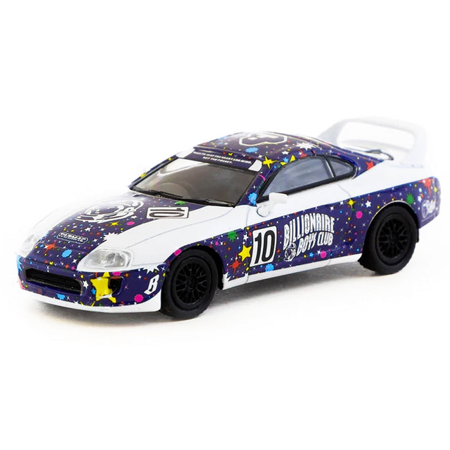 Toyota Supra RHD (Right Hand Drive) #10 "Billionaire Boys Club" Purple and White with Graphics "Hobby64" Series 1/64 Diecast Model Car by Tarmac Works-Tarmac Works-ModelCars.com