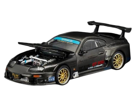 Toyota Supra "Top Secret" GT300 RHD (Right Hand Drive) Black Carbon "Thailand Diecast Expo 2026" 1/64 Diecast Model Car by Pop Race-Pop Race-ModelCars.com