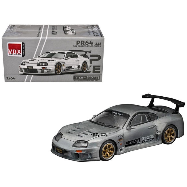 Toyota Supra "Top Secret" GT300 RHD (Right Hand Drive) Raw Metal "Vintage Diecast Expo Hong Kong 2025" 1/64 Diecast Model Car by Pop Race-Pop Race-ModelCars.com