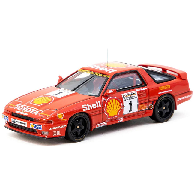 Toyota Supra Turbo (MA70) RHD (Right Hand Drive) #1 Chris Hodgetts "British Touring Car Championship" (1988) "Hobby64" Series 1/64 Diecast Model Car by Tarmac Works-Tarmac Works-ModelCars.com