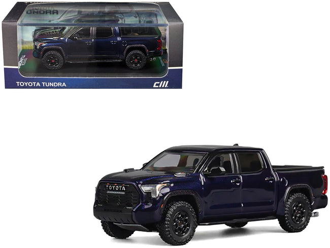 Toyota Tundra Pickup Truck Dark Blue Metallic 1/64 Diecast Model Car by CM Model-CM Models-ModelCars.com