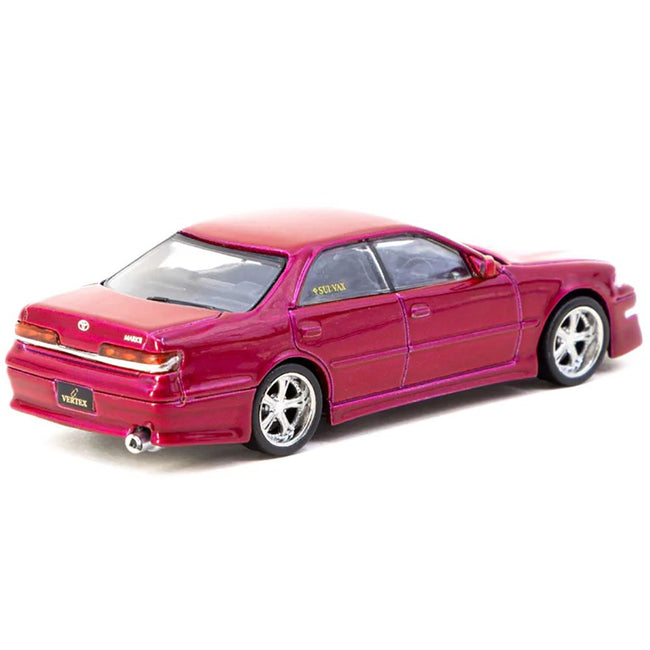 Toyota Vertex Mark II JZX100 RHD (Right Hand Drive) Hot Pink Metallic "Global64" Series 1/64 Diecast Model by Tarmac Works-Tarmac Works-ModelCars.com